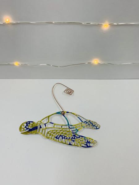 Sea Turtle Ornament Made From Repurposed Can picture