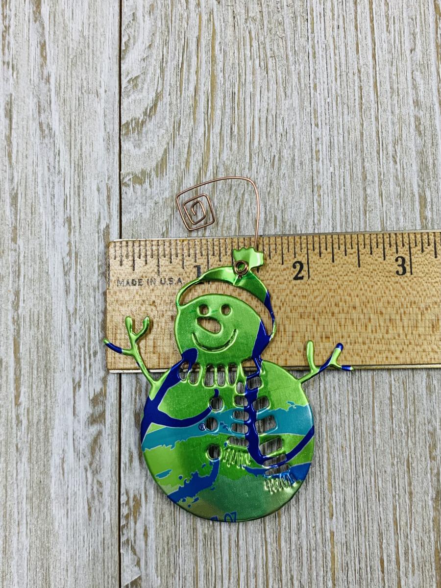 Snowman Ornament, Christmas Gift, Ornament Exchange, Secret Santa, Soda Can Art, Recycled, Repurposed, Upcycled Can picture