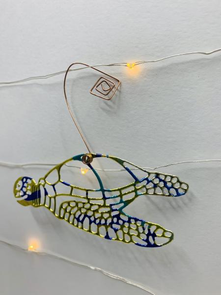 Sea Turtle Ornament Made From Repurposed Can picture