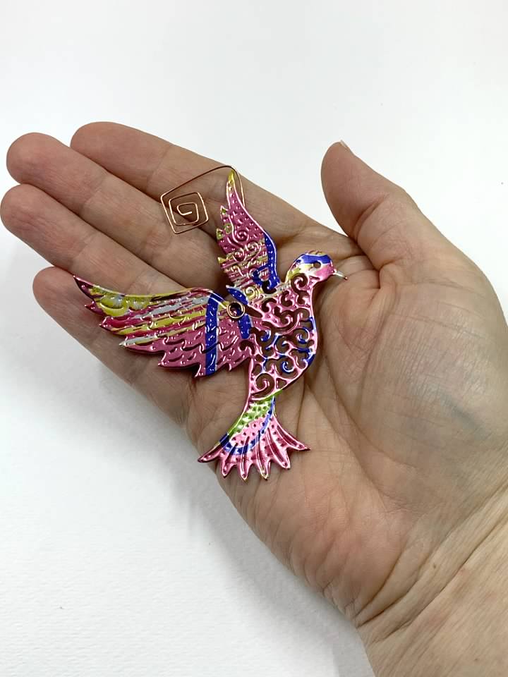 Dove Ornament from Recycled Can picture