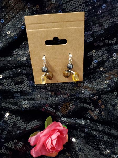 Tiger's Eye/Citrine/Hematite  Earrings picture