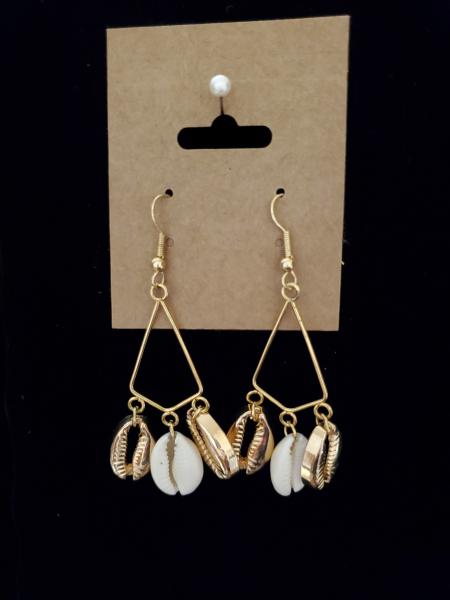 GOLD COWRIE SHELL EARRINGS picture