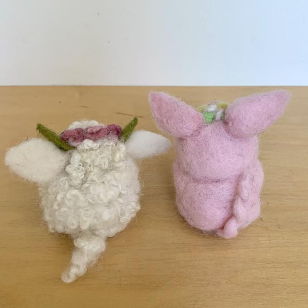 Needle Felted Hedgehog, Lamb or Pig with Headband picture