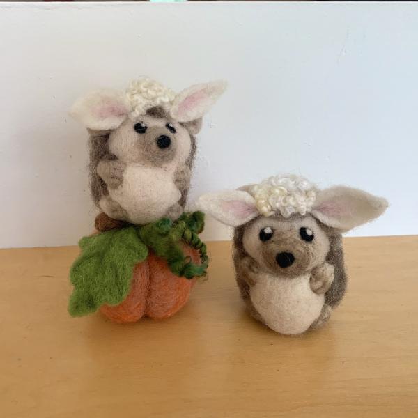 Needle Felted Hedgehog, Lamb or Pig with Headband picture