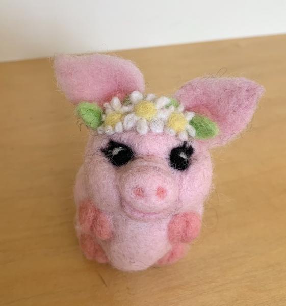 Needle Felted Hedgehog, Lamb or Pig with Headband picture