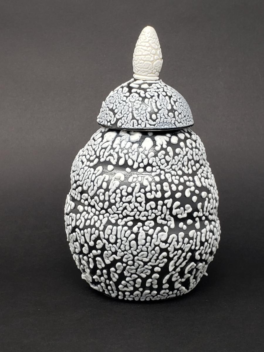 Black and White Spiral Jar picture