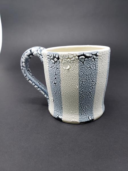 Blue and White Striped Mug