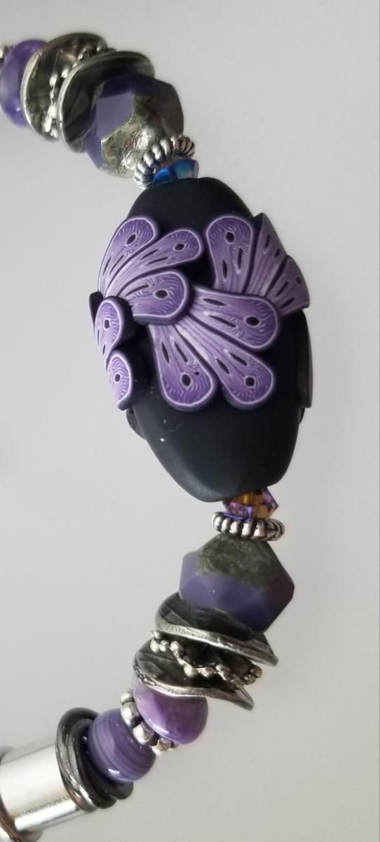 Large Violet Petal Bracelet~7" picture