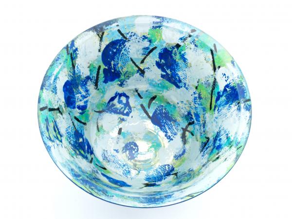 "Blue Garden" Verre Eglomisé Bowl picture