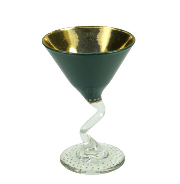 Small Green and Gold Zig-Zag Goblet picture