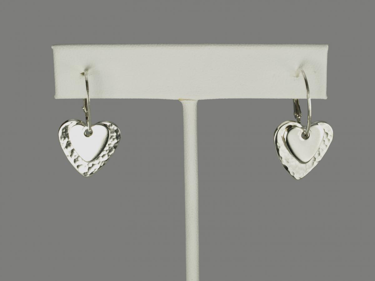 Two Hearts Sterling Silver Earrings picture