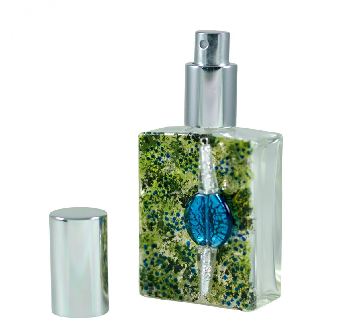 "Jardin" White Gold Gilded, and Hand Painted Perfume Bottle picture