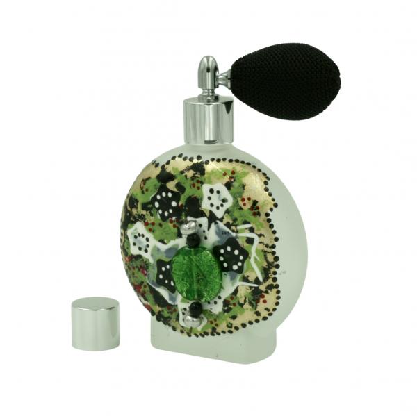 "Posies" White Gold Gilded, and Hand Painted Perfume Bottle picture