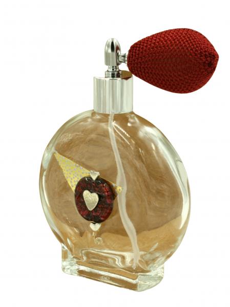 "Hearts 1" Gold Gilded, Lampwork Czech Glass and Hand Painted Perfume Bottle picture