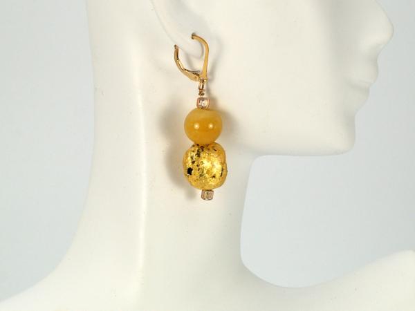 "Golden Magic" Jade Earrings picture