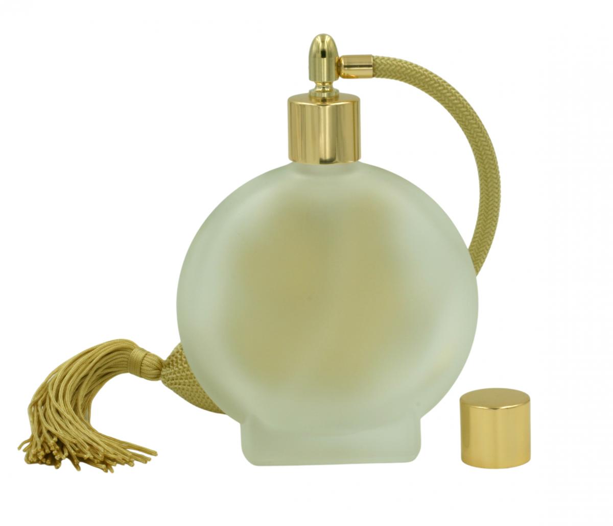 "Green Blossom" Hand-Gilded White Gold Perfume Bottle picture