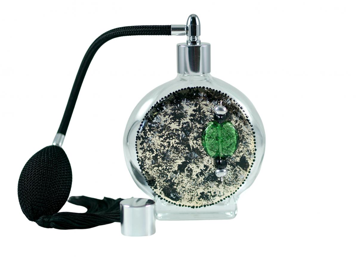 "Rochelle" White Gold Gilded, and Hand Painted Perfume Bottle picture