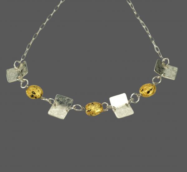 "Great Expectations" Sterling Silver Fold Form Necklace, 23-Karat Gilded Gold on Lava, 21 Inches picture