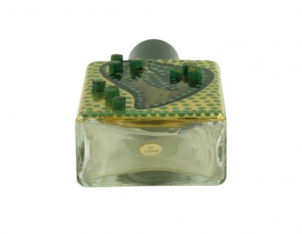"Green Leaf" Hand-Gilded Gold, Hand-Painted Perfume Bottle picture