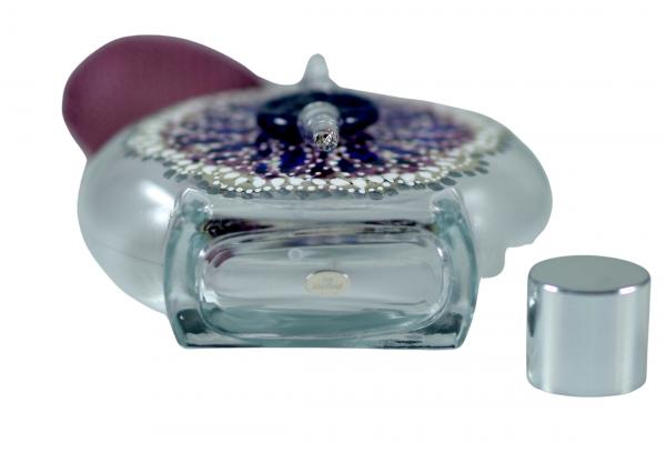 "Fleur Mauve" White Gold Gilded, and Hand Painted Perfume Bottle picture