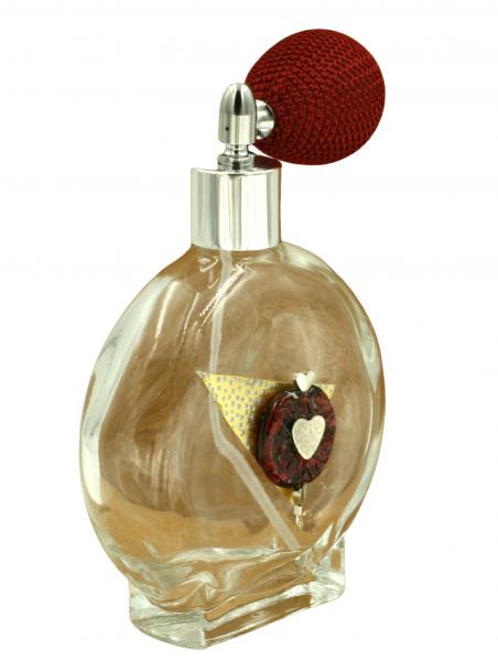 "Hearts 1" Gold Gilded, Lampwork Czech Glass and Hand Painted Perfume Bottle picture