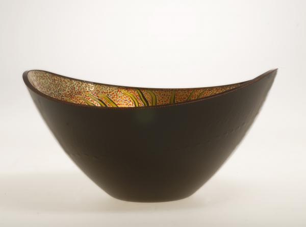 "Garden Fern" Glass Bowl - Verre Eglomisé picture