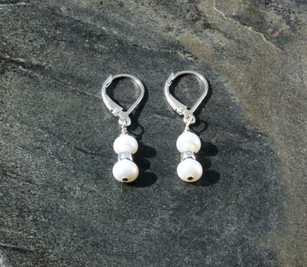 Pearls and Sterling Silver Earrings - picture