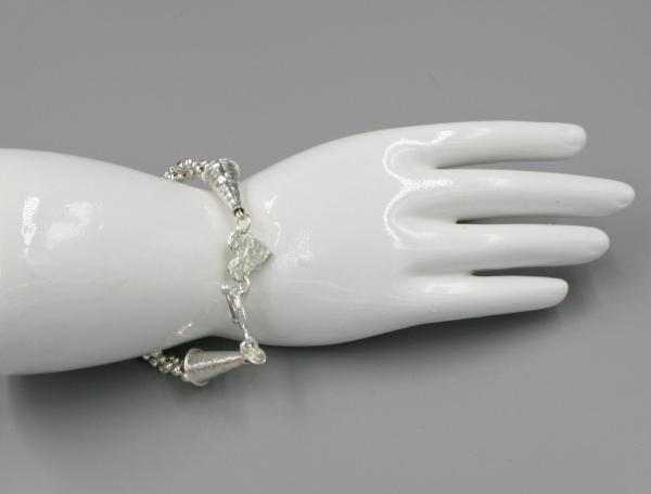 "Lavender Rain" Kumihimo Bracelet in Sterling Silver, Amethyst, Hand-Hammered Sterling Heart picture