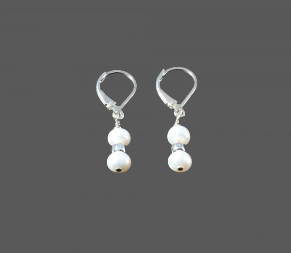 Pearls and Sterling Silver Earrings - picture