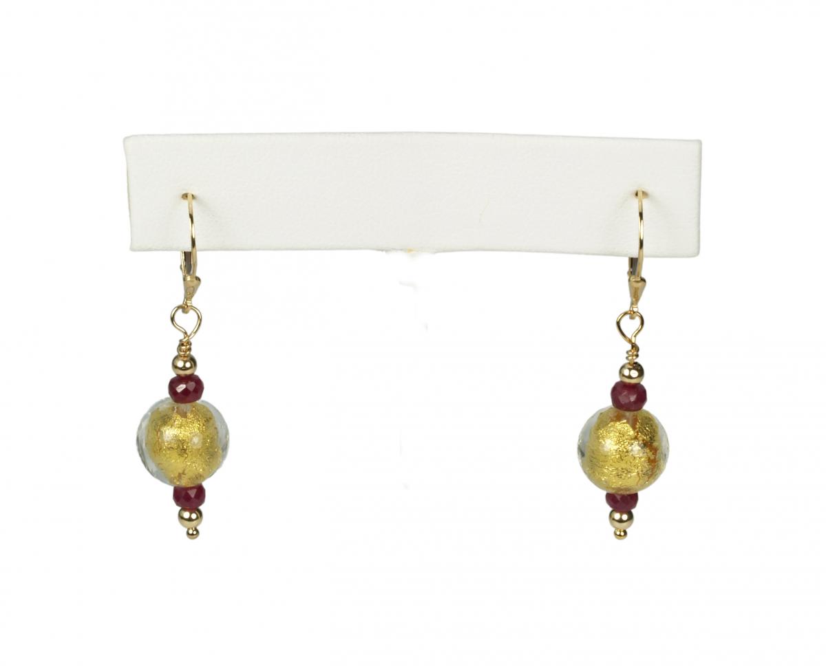 "Ruby and Ice" Earrings picture