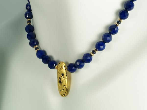 "Luxurious Lapis" Lapis Lazuli and Gold Necklace picture