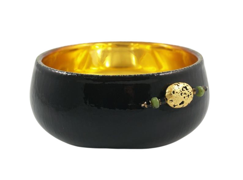 "Jeweled" Glass Bowl - Verre Eglomisé picture