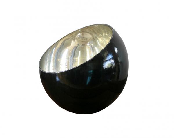 "Lunar Eclipse" Verre Eglomisé - White Gold and Black Slant Bowl