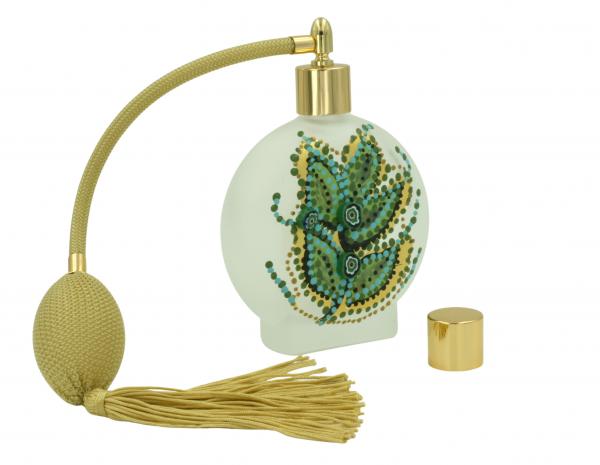 "Green Blossom" Hand-Gilded White Gold Perfume Bottle picture