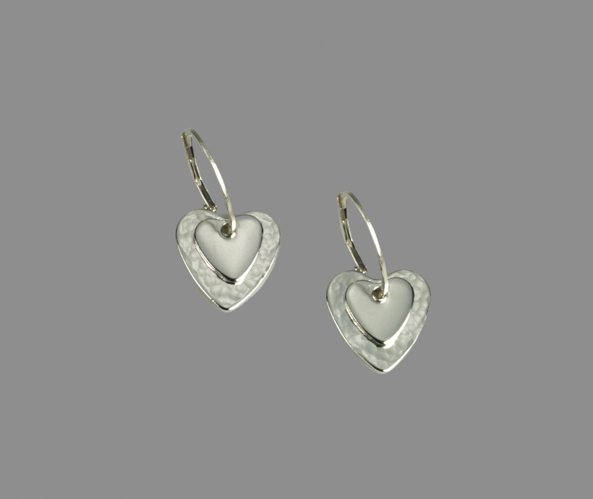 Two Hearts Sterling Silver Earrings picture