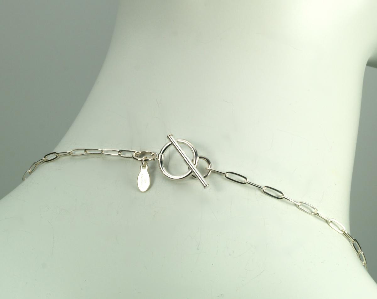 "Great Expectations" Sterling Silver Fold Form Necklace, 23-Karat Gilded Gold on Lava, 21 Inches picture