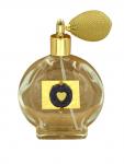 "Gold Heart" 23 Karat Gold Leaf Collage, Lampwork Czech Glass, Brass Heart Perfume Bottle