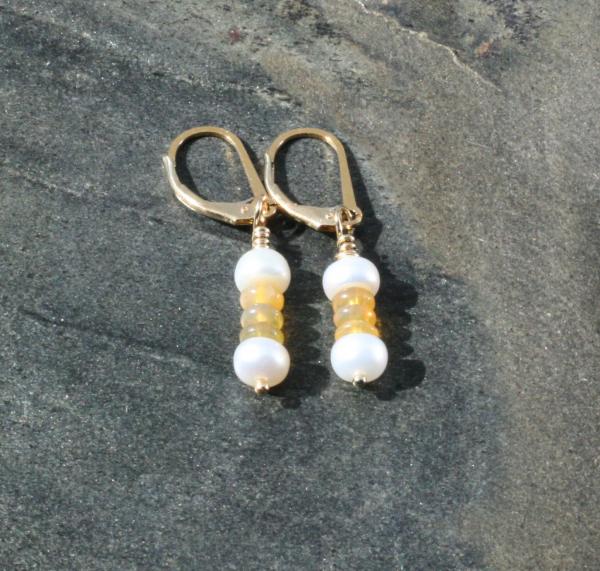 Pearls With Opals Earrings