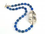 "Lapis Leaf" Necklace - Lapis Lazuli, Sterling Silver