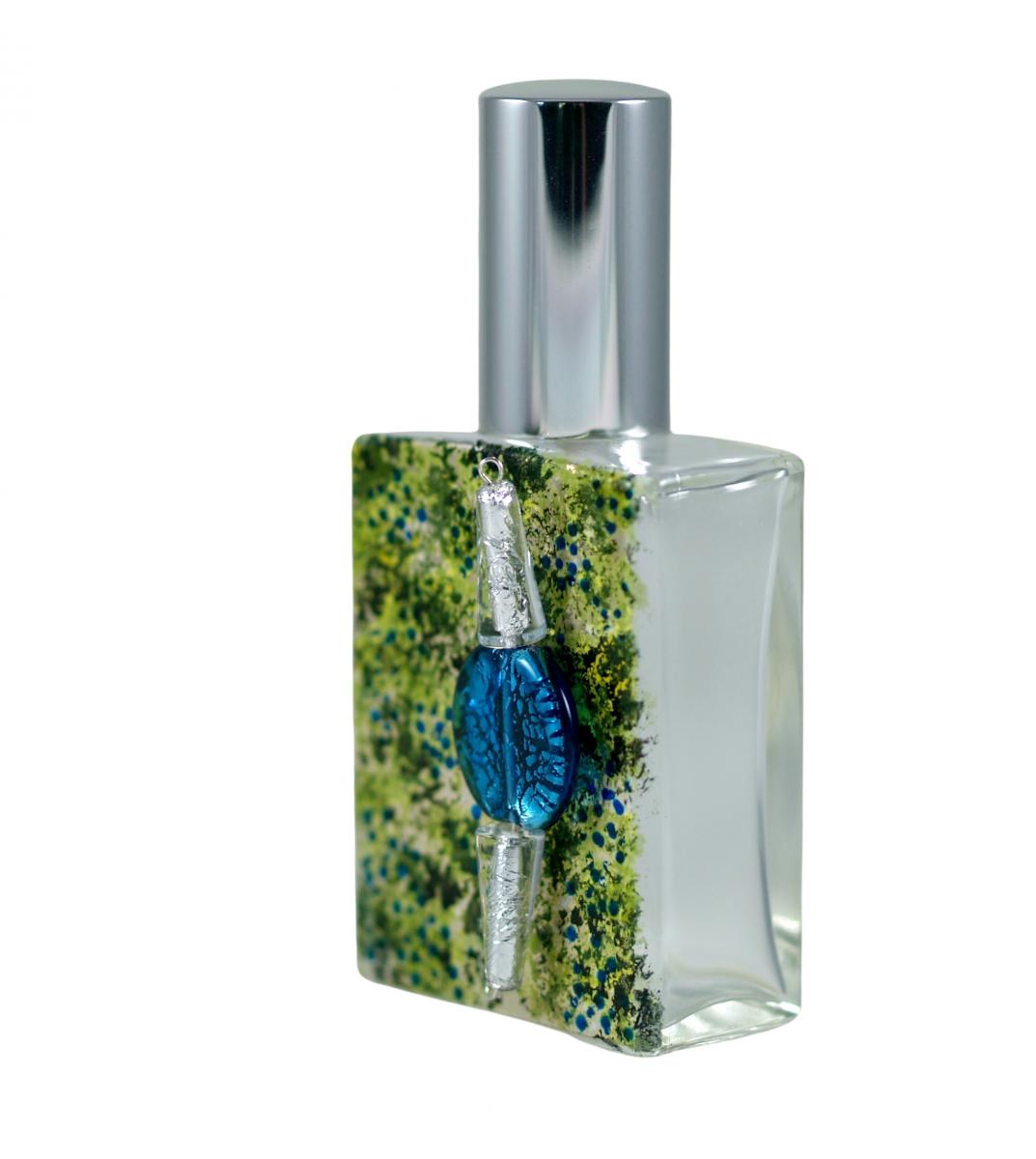 "Jardin" White Gold Gilded, and Hand Painted Perfume Bottle picture