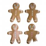 Gingerbread Men Holiday Paper Plates, Set of 8