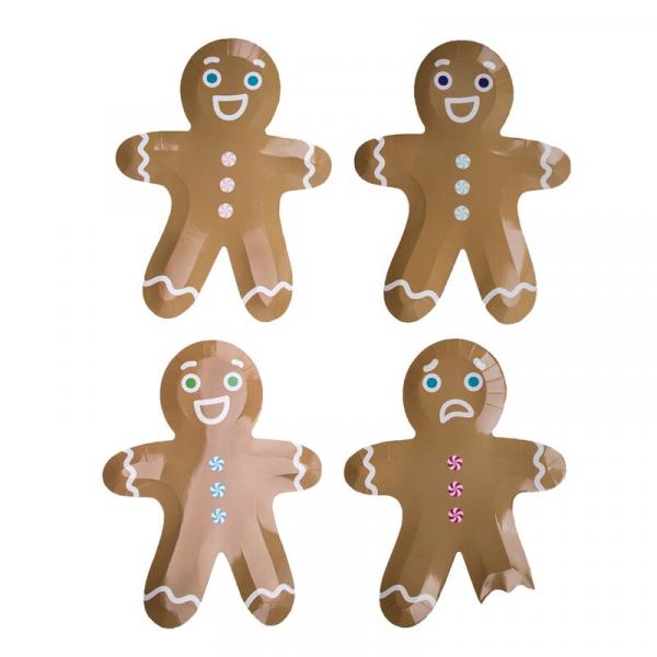 Gingerbread Men Holiday Paper Plates, Set of 8 picture