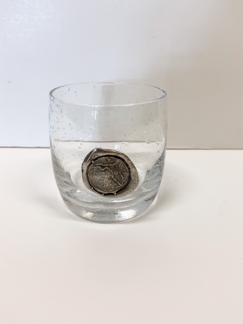 Double Old Fashion Pewter Florida Glass