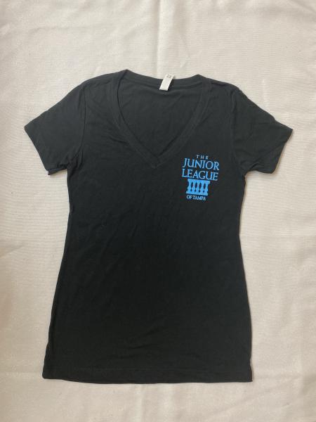 Junior League of Tampa Black V-Neck T-Shirt picture