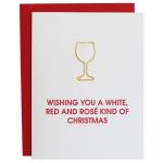 White, Red and Rose Christmas Card