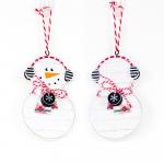 Female Snowman Wooden Ornament