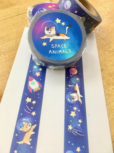 Space Animals washi tape picture