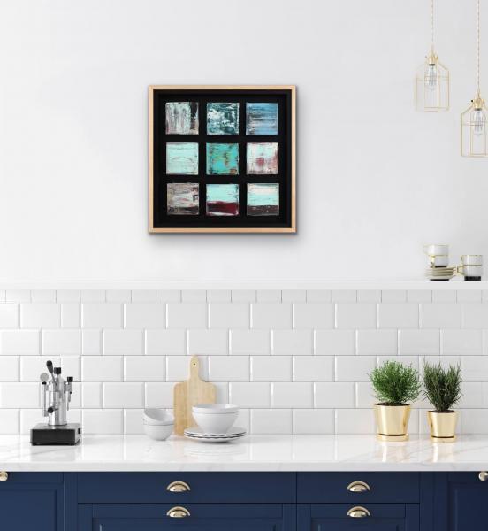 Turquoise Grouping with Maple-Wrapped Floating Frame picture