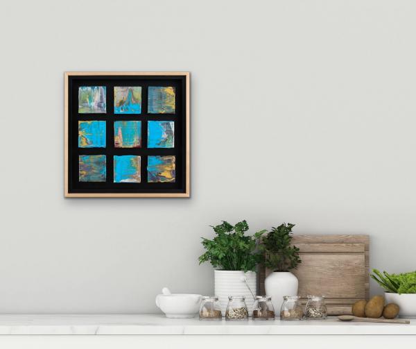 Light Blue Grouping with Maple-Wrapped Floating Frame picture