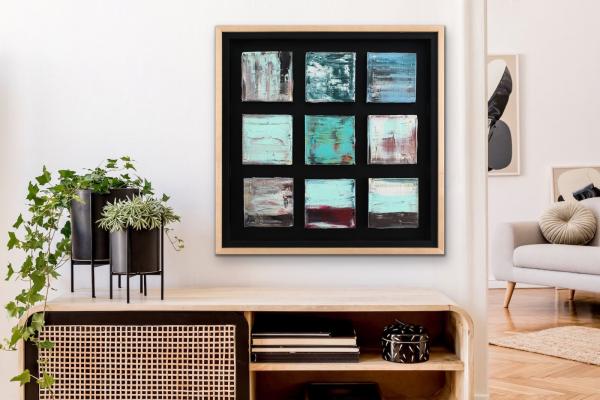 Turquoise Grouping with Maple-Wrapped Floating Frame picture